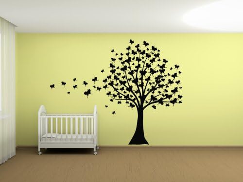 Butterfly Tree Vinyl Wall Decal Sticker Graphic 7 Feet Tall By LKS Trading Post