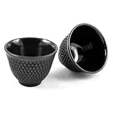 Gusseisen Teacup / Teetasse Arare schwarz 2er-Set