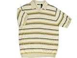 Liz Claiborne Beige Striped Short Sleeve Buttonless Casual Polo