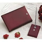 Review   / Ruby Glimmer Fall Wedding Guest Book and Pen Set