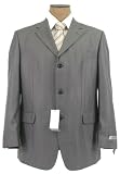 Jones NY Mens 3 Button Light Gray Pinstripe 120s Silk Wool Suit - Size 42S