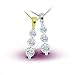 14K White Gold Three Diamond Heart Pendant - GH SI - 0.12 Ct. - 2.00 Ct.