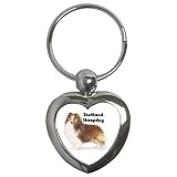Shetland Sheepdog Sheltie Key Chain (Heart)