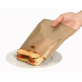 Gold Reusable Toastabags - 3 Packs of 2. Toast sandwiches and snacks in your toaster with no mess. Can be reused up to 100 times
