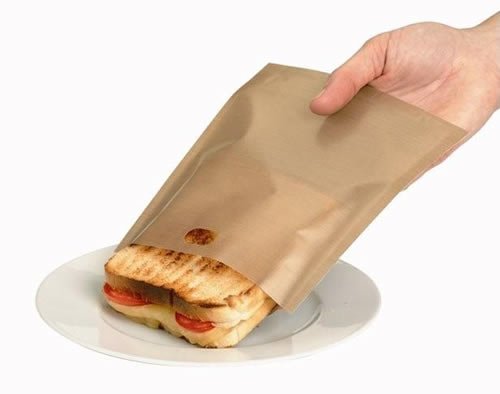 Gold Reusable Toastabags - 1 Pack of 2. Toast sandwiches and snacks in your toaster with no mess. Can be reused up to 100 times