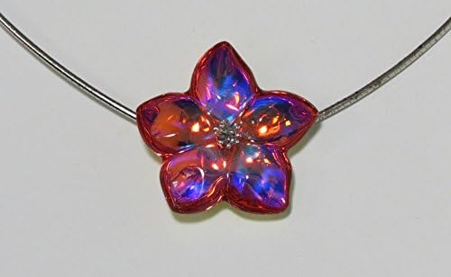 AUTHENTIC BACCARAT BLOSSOM PENDANT TOURMALINE CRYSTAL FLOWER SILVER HIGH-END DESIGNER COLLECTIBLE CHAIN WOMENS/LADIES - made in France