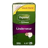 Depend for Women Underwear Maximum, Large, Case/56 (2 Value Packs of 28)