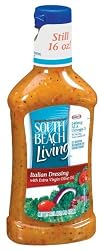 South Beach Living Italian Dressing with Extra Virgin Olive Oil, 16-Ounce Bottles (Pack of 6)