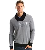 Armani Exchange Ribbed Logo Shawl Neck