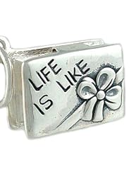 Box of Chocolates 925 Sterling Silver Traditional Charm Opens to Candy