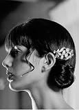 419m9vcGN0L. SL160  Silver Coloured Jewel Hair Comb With Pearls