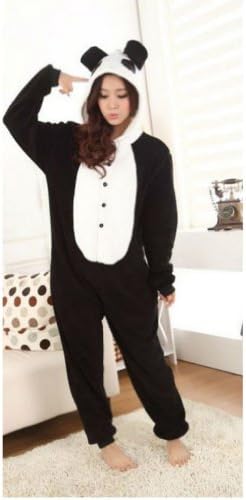 Winter Panda Pajamas Cosplay Costume Footed Sleepwear For Women Men Size M
