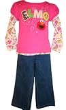2 PC. Toddler Girls Sesame Street Elmo Denim Pant Set-4 Toddler