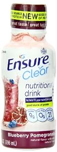 Ensure Clear Nutrition Beverage, Blueberry Pomegranate, 10-Ounce, 4 Count (Pack of 3)