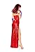 Sexy 2pc Women's Jessica Rabbit Sequin Corset & Long Dress Costume + Coolie