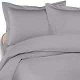 Pike Street 1220-Thread Count Egyptian Cotton Single-Ply Sateen Full-Queen Duvet Cover Set, Gray