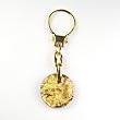 Murano Glass Keyring Jewelry - Round L Gold/Brown Style1