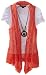 My Michelle Girls 7-16 Short Sleeve Top, Coral, Large