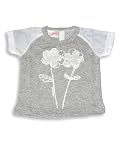 Mish Mish - Newborn/Infant Baby Girls, Short Sleeved Top, Grey, White