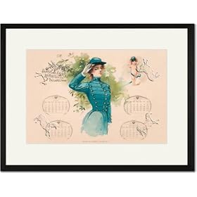 Black Framed/Matted Print 17x23, Lady if the Navy: John Haag Calendar