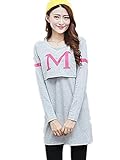 【TPGROWIN】 マタニティ ウェア 授乳服 ワンピース 授乳口付き エレガント ロング 哺乳 出産 準備 授乳 長袖 全4色 (L, グレー)