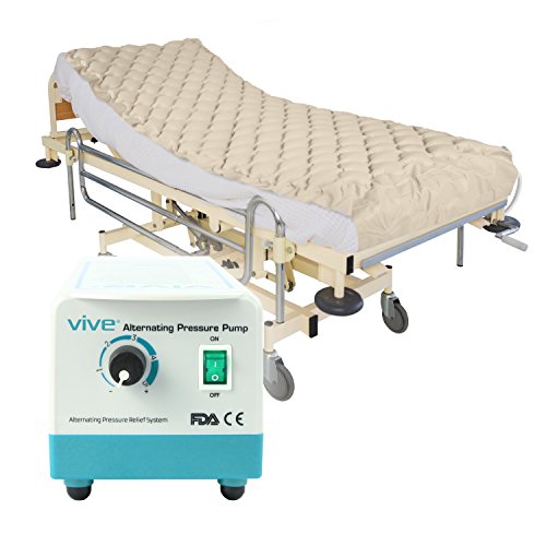 Alternating Pressure Mattress by Vive - Includes Electric Pump & Mattress Pad - Best Inflatable Bed Pad for Pressure Ulcer and Pressure Sore Treatment - Fits Standard Hospital Beds - 1 Year Warranty