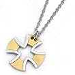 Gold Plated Stainless Steel Cross Necklace on 18 Inch Chain