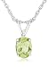 Sterling Silver 8x6mm Oval Peridot Pendant
