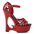 Red Wedge Sandal Shoe 6 Inch Women's Sexy Wedge Heel Open Toe Ankle Strap