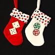 5.75" White Casino Gambling Poker Chips Mini Christmas Stocking