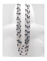 Tahiti (Dyed) Cotton Waxed Thread Fresh Water Pearls Necklace