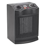Ceramic Heater Fan, 500/1000/1500 Watt Heat and Fan-Only Settings, Black, EA CEB21123