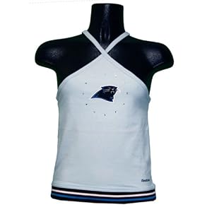 Buy Carolina Panthers Junior Ladies NFL Reebok Halter Top Shirt - Sky Blue by Reebok