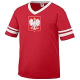 Poland Coat Of Arms Mens Ringer T-shirt, Polska Eagle Crest Polish Pride V-neck Shirt
