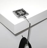 Square Black Flower Pattern Silver Purse Handbag Hook Hanger