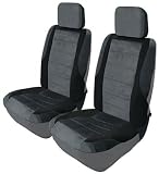 Universal Black Grey Luxury Car Front Seat Covers Set