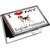 I Love My English Foxhound Business Card Holder