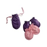 Babysoy Newborn Mitten Sets Eggplant/petal