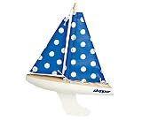 Skipper Chubby Wooden Sailboat - Blue Polka Dot