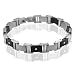 Jewelry : Men's Stainless Steel Black and White Diamond Bracelet Bangle 7.5" ( H, SI, 0.18 carat )