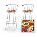2 Washington Red Skins NFL Football Themed Specialty / Custom White Barstoo ....