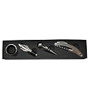 4 Piece Stainless Steel Professional Wine Accessories Set (wine corkscrew, bottle stopper, drip ring and wine pourer)