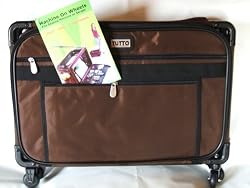 Medium Brown Mascot Tutto Sewing Machine on Wheels Carrier Case