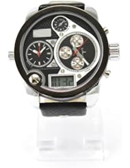 Unisex Round Shaped Dial Quartz Analog PU Super Watch Wristwatch Casual Top New Grey Dial