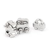uxcell ワイヤロープクリップ　サドルクリップ　クランプ　5個入 304ステンレス製