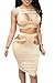 LaSuiveur Womens Two Pieces Skirts Halter Hollow Out Bandage Bodycon Dress Sets