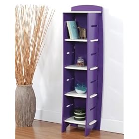 Legare 59-Inch-by-18-Inch Bookcase, Purple and Cream