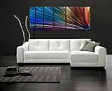 138x48 Contemporary painting on metal. Wall Sculptures by Ash Carl, modern wall sculpture, metal home decor, contemporary sculpture