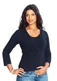 Emma-Jane - 3/4 Sleeve Breastfeeding Top-Black-10/12