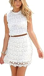 Sexy Cocktail Summer Scoop Neck Lace Sleeveless Club Dress/Evening Dress/Homecoming Dress/Prom Dress/Party Dress/Wedding Dress/Mini Dress 